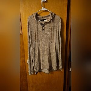 Mens Buckle Long Sleeve Hooded Shirt